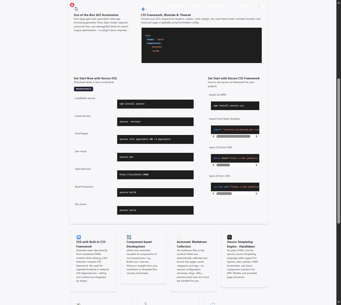 Axcora Minimal Themes